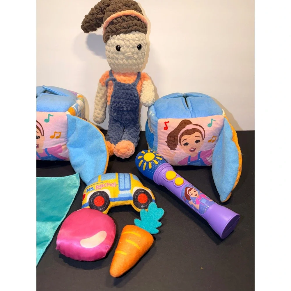 Ms Rachel Inspired Toy Bundle Crochet Doll Sensory Surprise Box Microphone